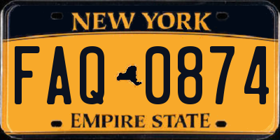 NY license plate FAQ0874