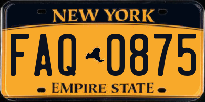NY license plate FAQ0875