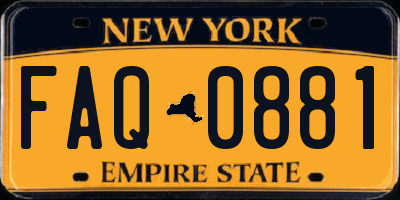 NY license plate FAQ0881
