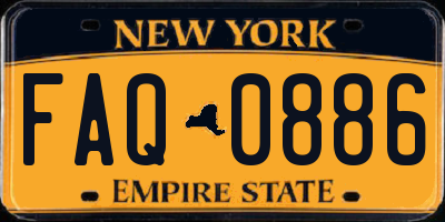 NY license plate FAQ0886
