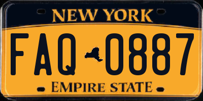 NY license plate FAQ0887