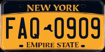 NY license plate FAQ0909