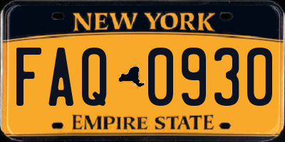 NY license plate FAQ0930