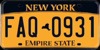 NY license plate FAQ0931