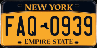 NY license plate FAQ0939