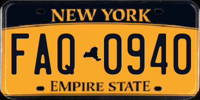 NY license plate FAQ0940