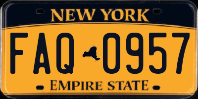 NY license plate FAQ0957