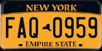 NY license plate FAQ0959