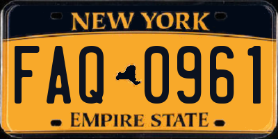 NY license plate FAQ0961