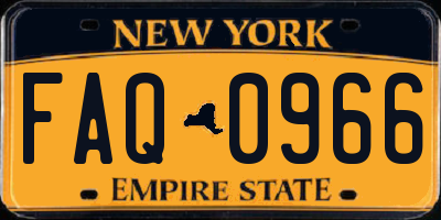 NY license plate FAQ0966