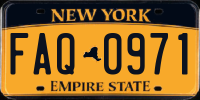 NY license plate FAQ0971