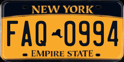 NY license plate FAQ0994