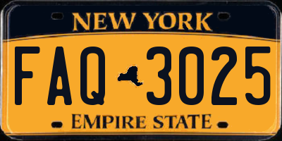 NY license plate FAQ3025