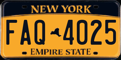 NY license plate FAQ4025