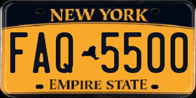 NY license plate FAQ5500