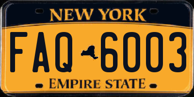 NY license plate FAQ6003