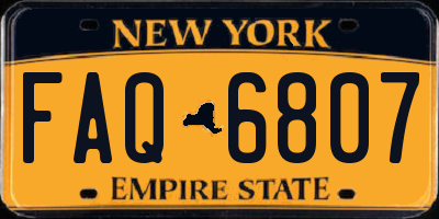 NY license plate FAQ6807
