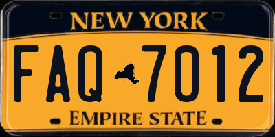 NY license plate FAQ7012