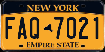 NY license plate FAQ7021