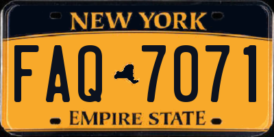 NY license plate FAQ7071