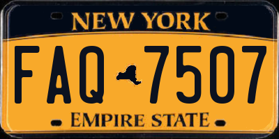 NY license plate FAQ7507