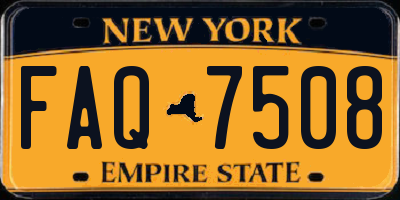 NY license plate FAQ7508