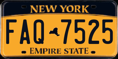 NY license plate FAQ7525