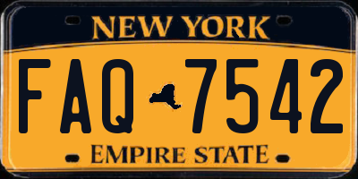 NY license plate FAQ7542