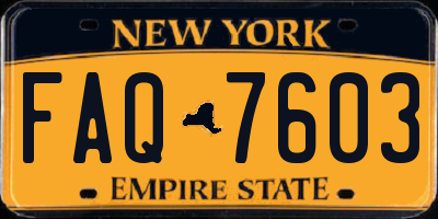 NY license plate FAQ7603