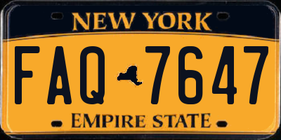 NY license plate FAQ7647