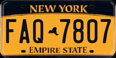 NY license plate FAQ7807