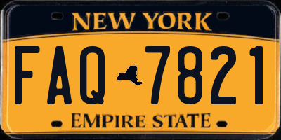 NY license plate FAQ7821