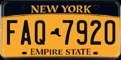 NY license plate FAQ7920