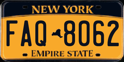 NY license plate FAQ8062