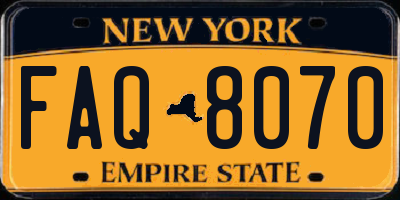 NY license plate FAQ8070