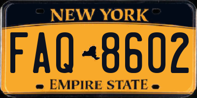 NY license plate FAQ8602