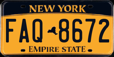 NY license plate FAQ8672