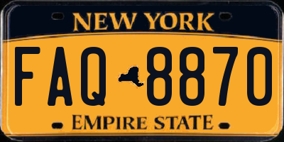 NY license plate FAQ8870