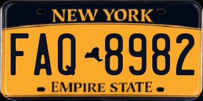NY license plate FAQ8982
