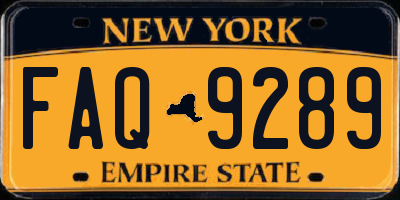 NY license plate FAQ9289