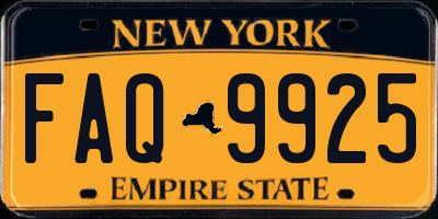 NY license plate FAQ9925