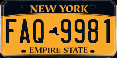 NY license plate FAQ9981