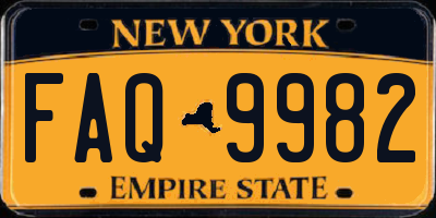 NY license plate FAQ9982
