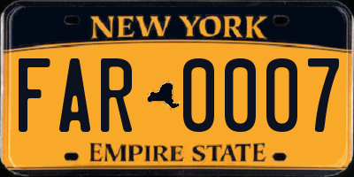 NY license plate FAR0007
