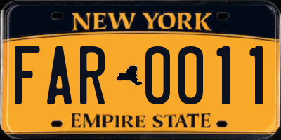 NY license plate FAR0011