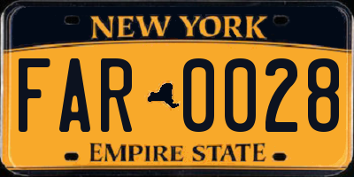 NY license plate FAR0028