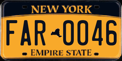 NY license plate FAR0046