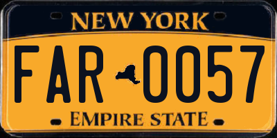 NY license plate FAR0057
