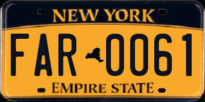 NY license plate FAR0061