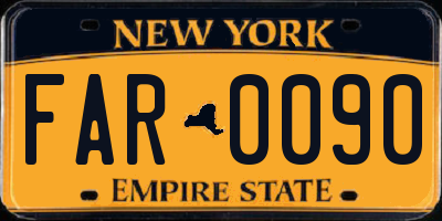 NY license plate FAR0090